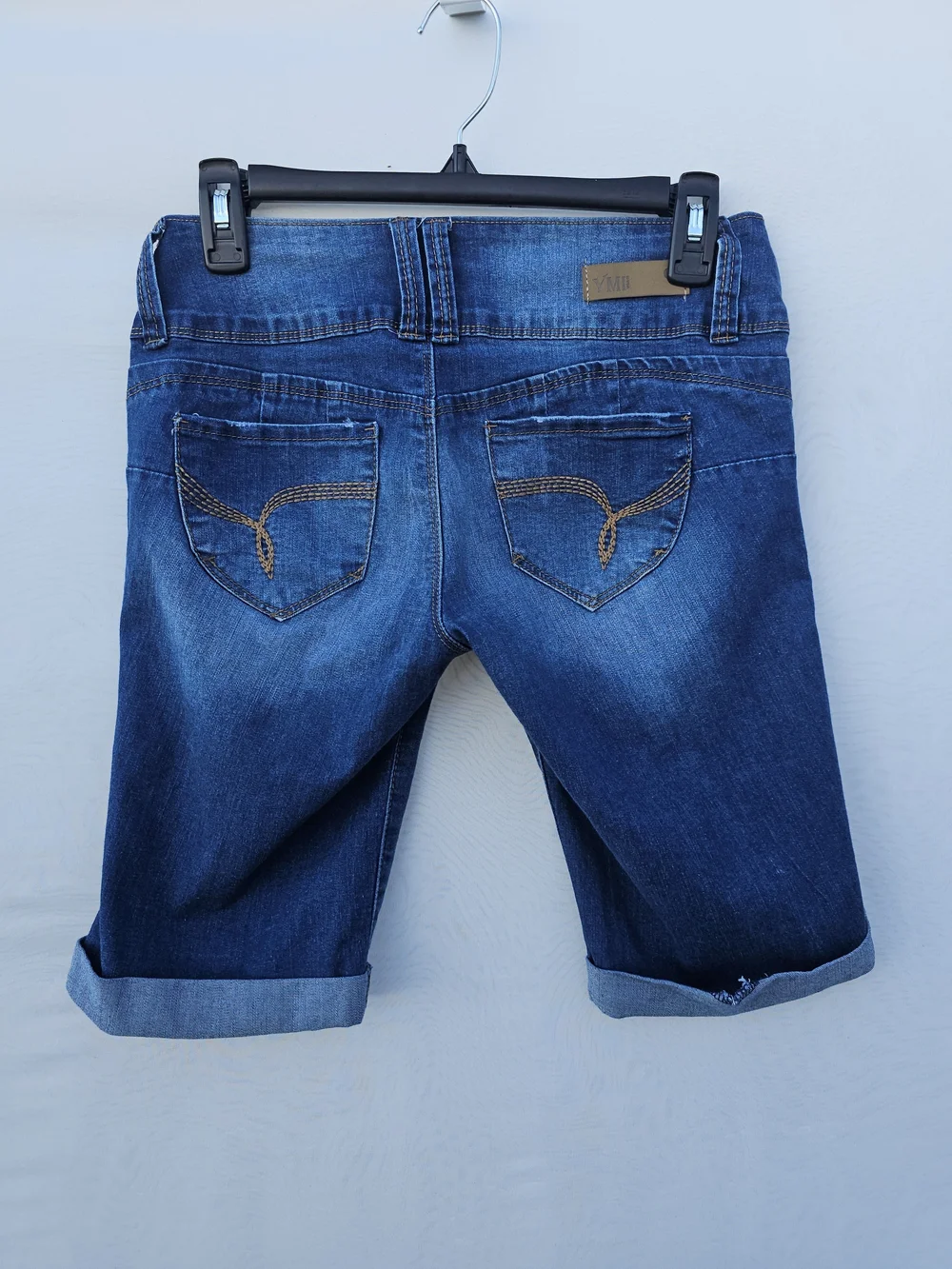 YMI Wanna Betta Butt? High Rise Distressed Denim Bermuda Shorts - Size 5